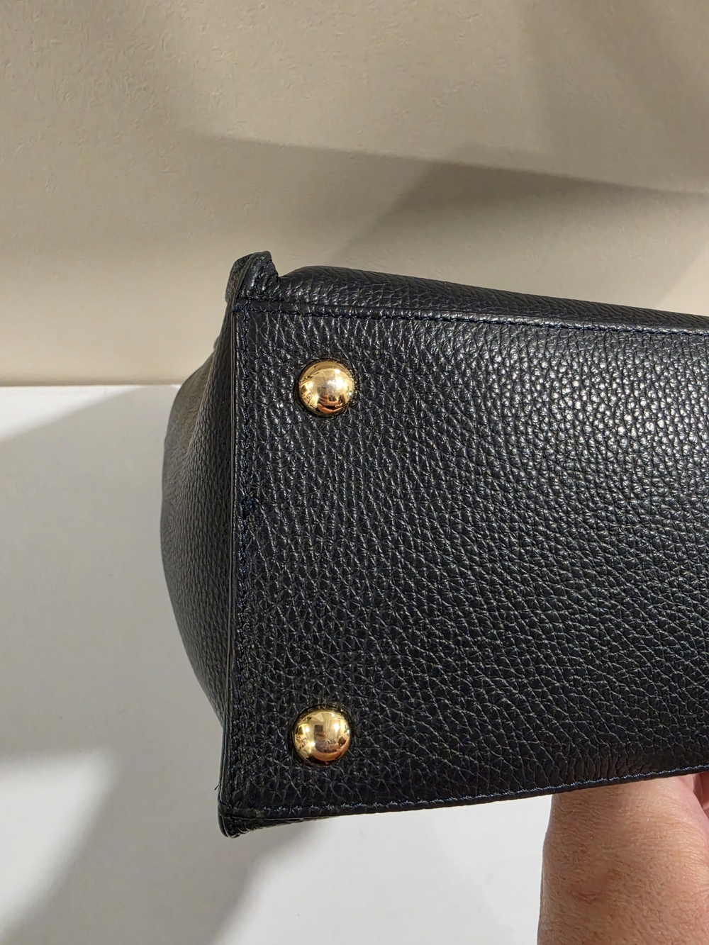 Large Essential Leather Tote - Navy - Picture 5 of 6